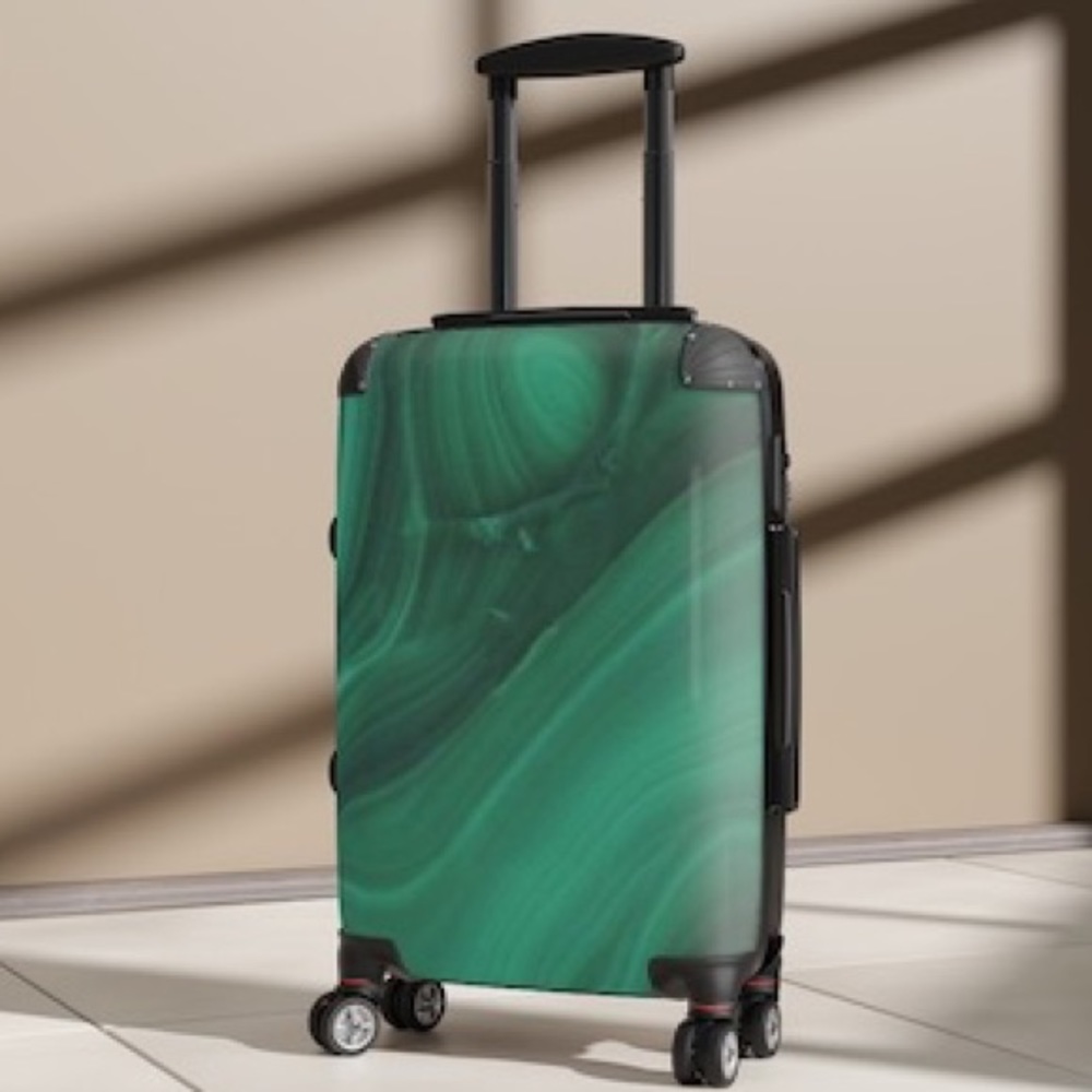 Dark Green Marble Design Suitcase